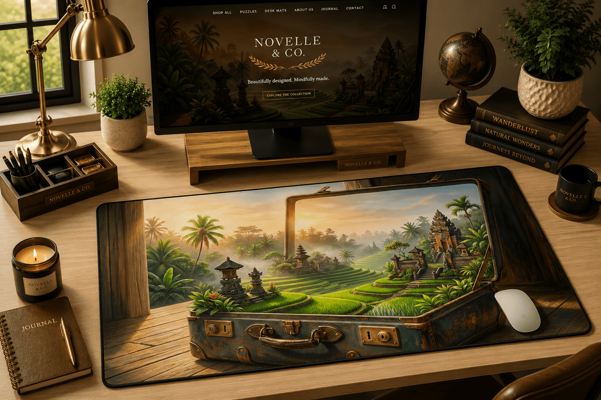 Worlds Within: Suitcases — Desk Mats - Novelle & Co