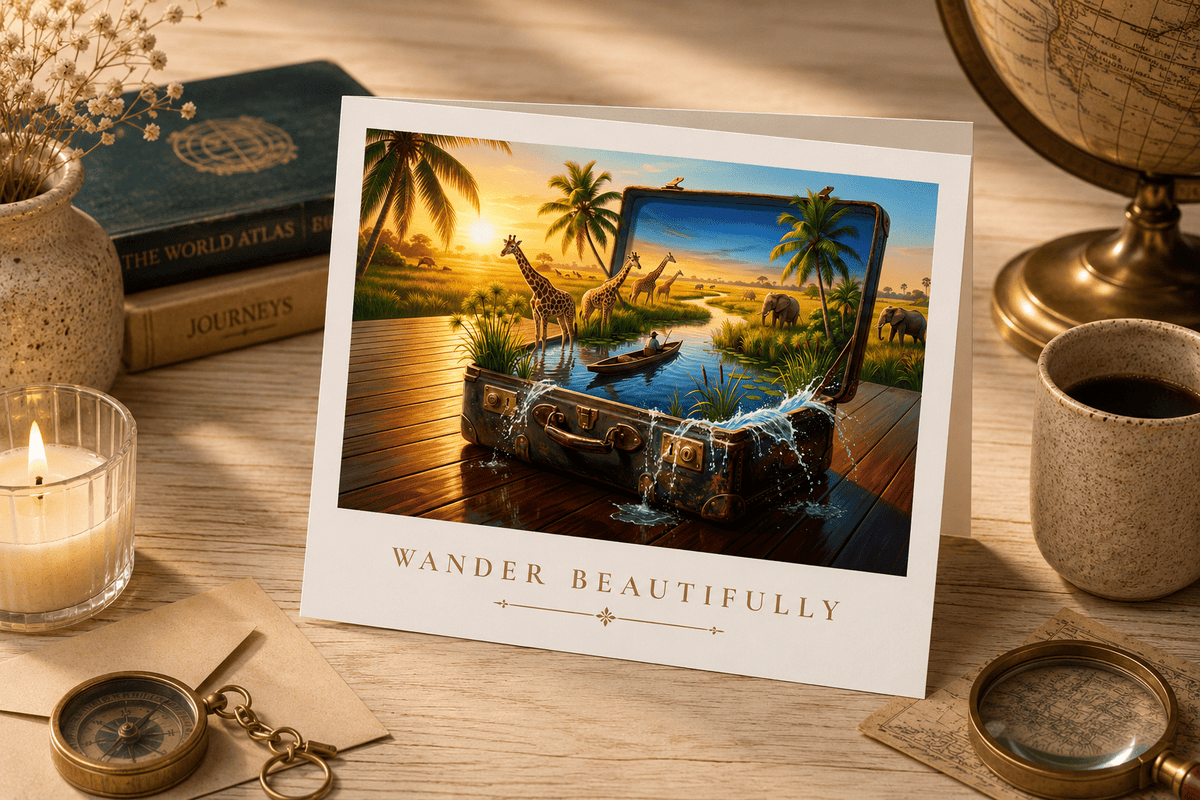 Worlds Within: Suitcases — Note Cards - Novelle & Co