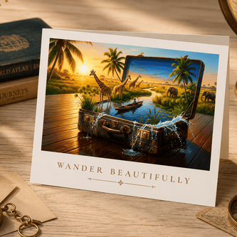 Worlds Within: Suitcases — Note Cards - Novelle & Co