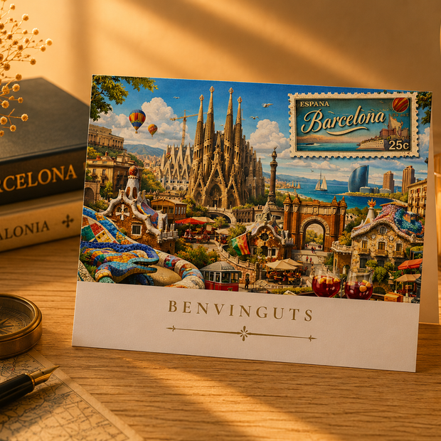 Barcelona Cityscape Greeting Card Set