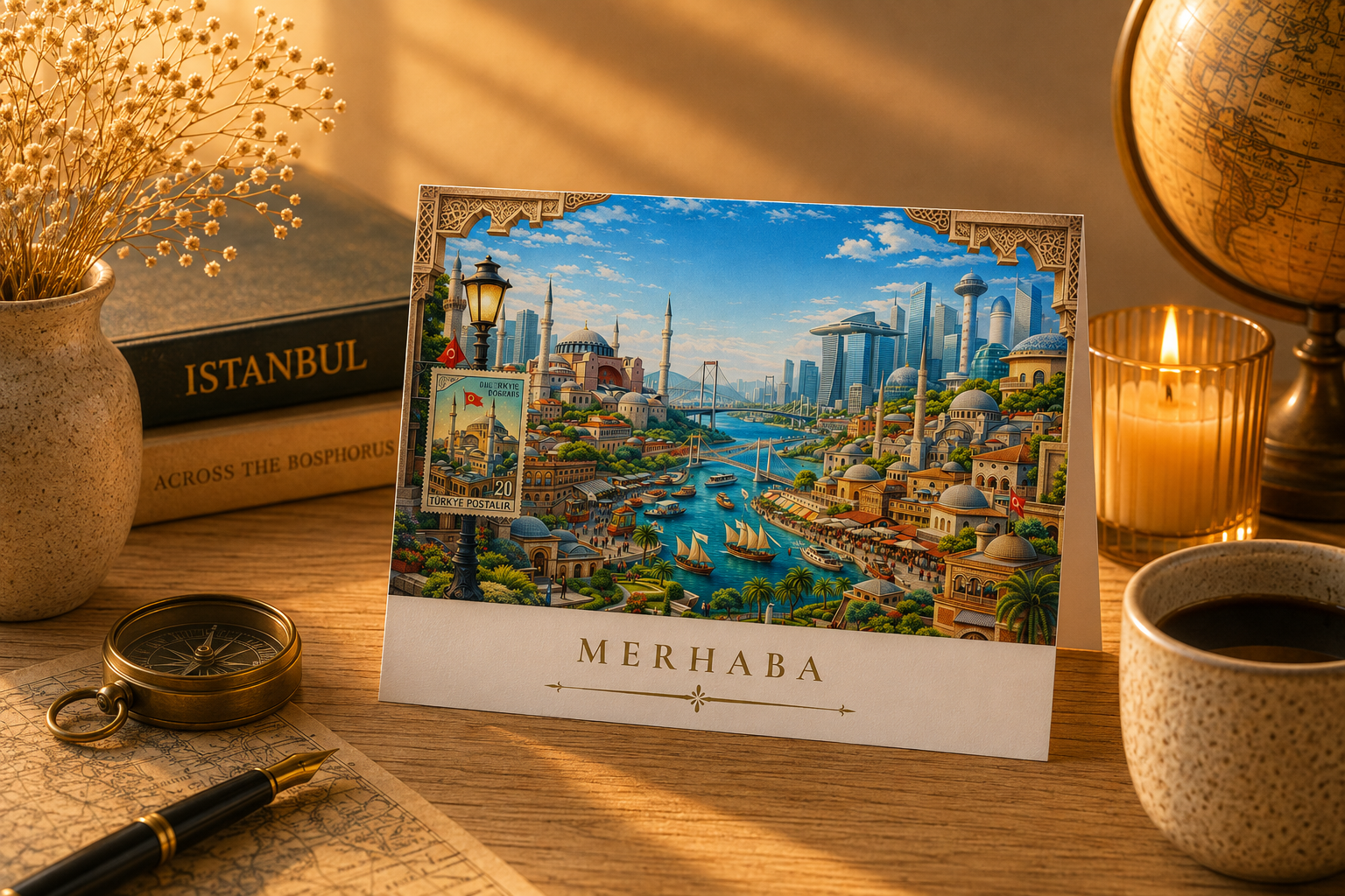 Istanbul Cityscape Greeting Card Set