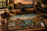 Istanbul Cityscape Desk Mat