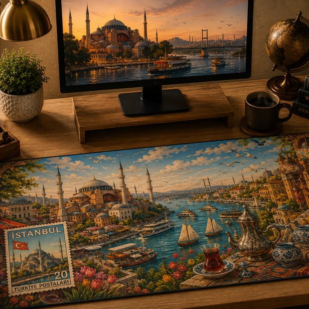 Istanbul Cityscape Desk Mat