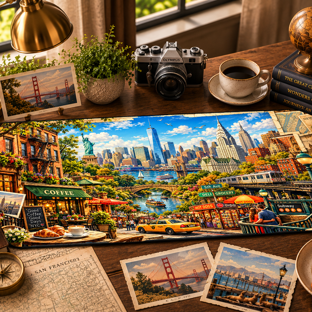 New York Cityscape Desk Mat by Novelle & Co
