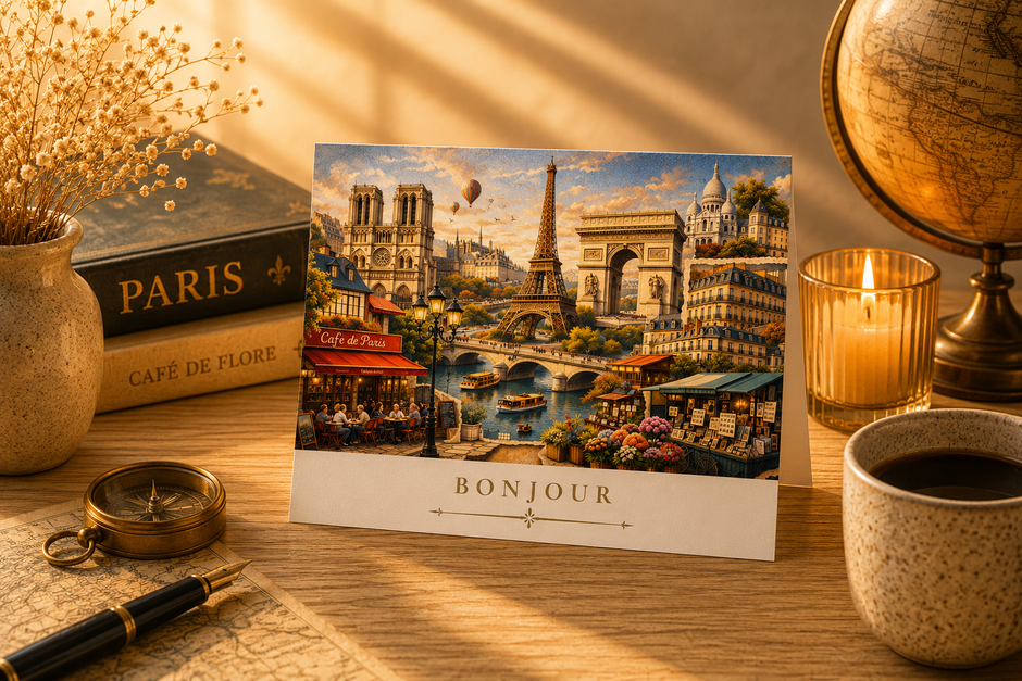 Paris Cityscape Greeting Card Set
