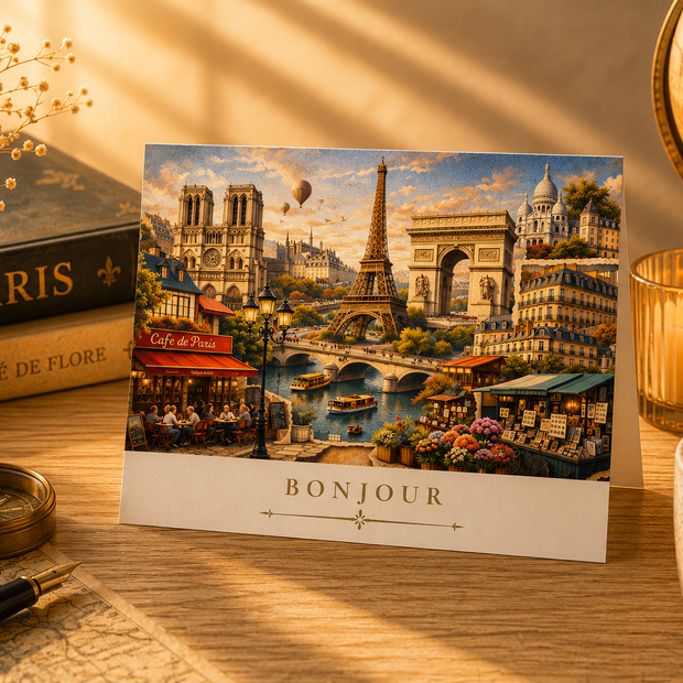 Paris Cityscape Greeting Card Set