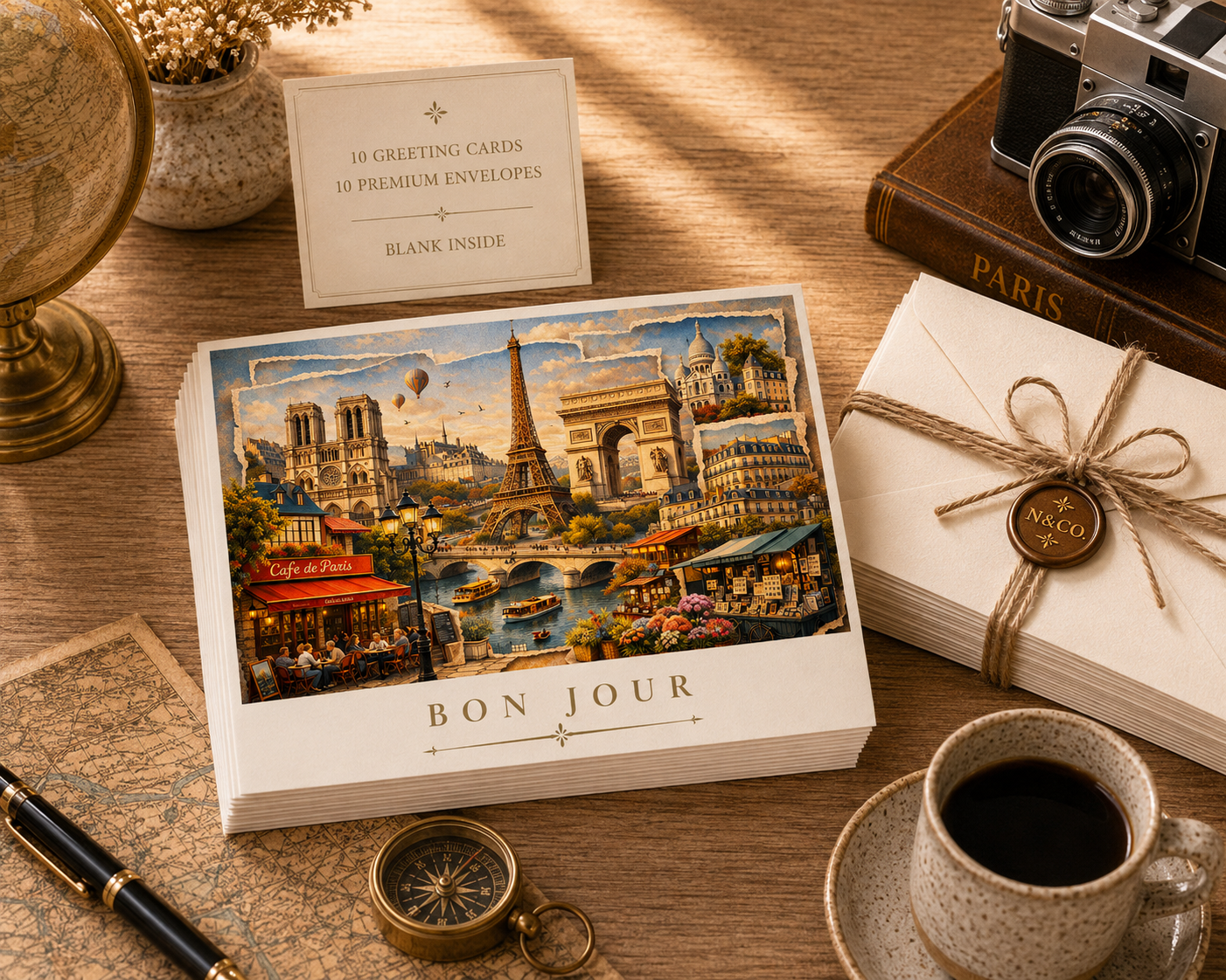 Paris Cityscape Greeting Card Set