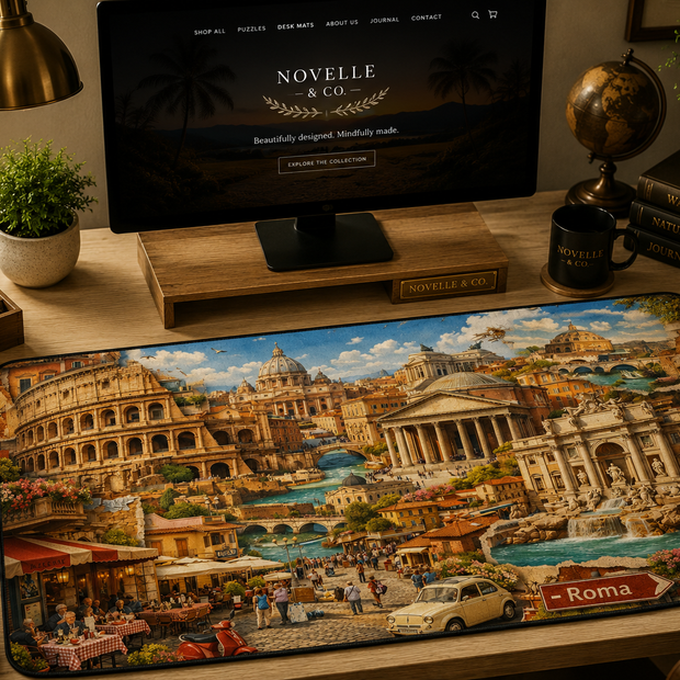 Rome Cityscape Desk Mat