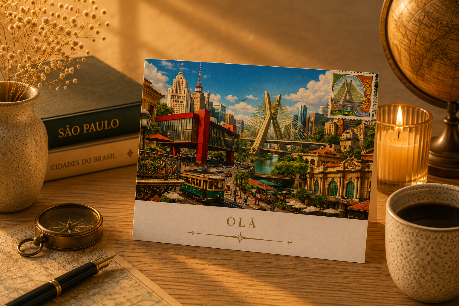 Sao Paulo Cityscape Greeting Card Set