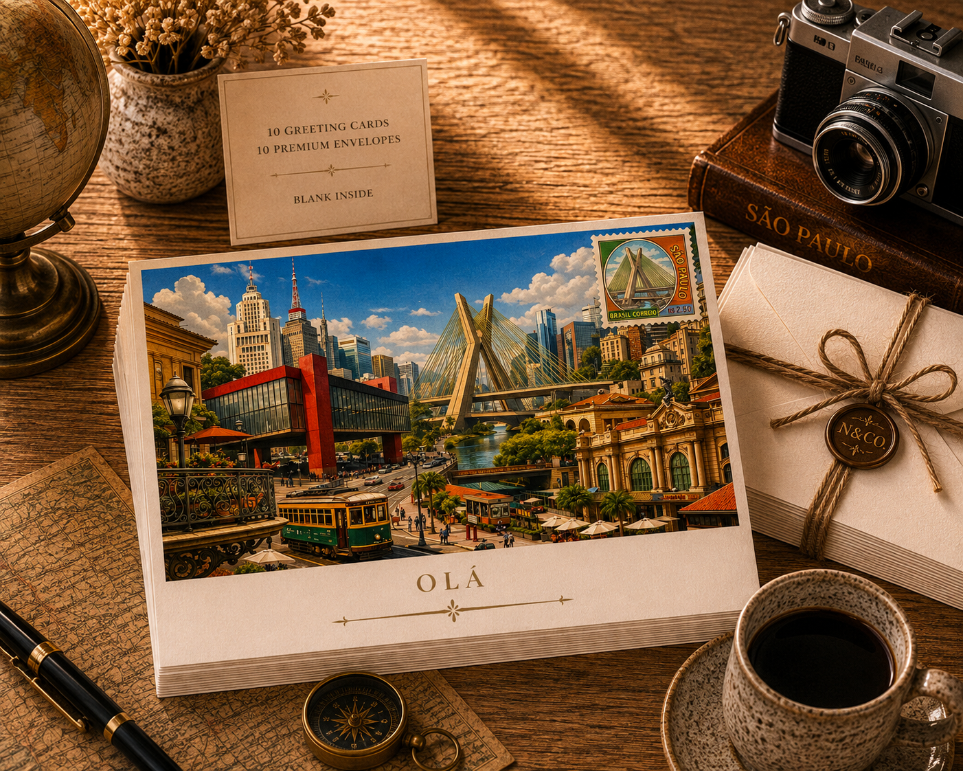 Sao Paulo Cityscape Greeting Card Set