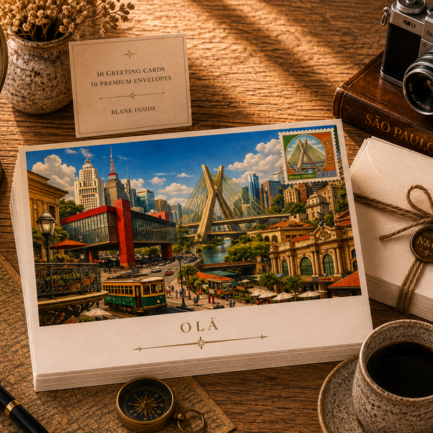 Sao Paulo Cityscape Greeting Card Set
