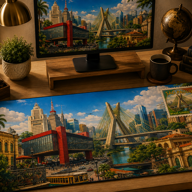 Sao Paulo Cityscape Desk Mat