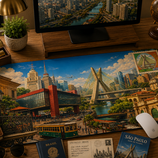 Sao Paulo Cityscape Desk Mat