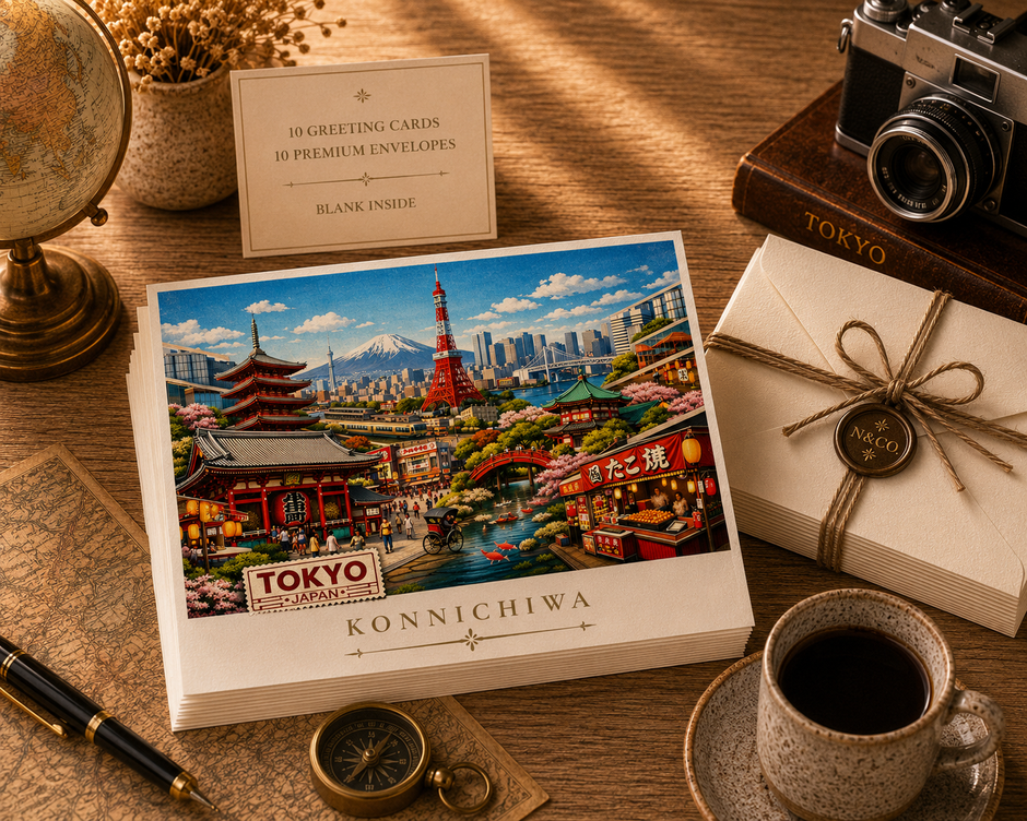 Tokyo Cityscape Greeting Card Set