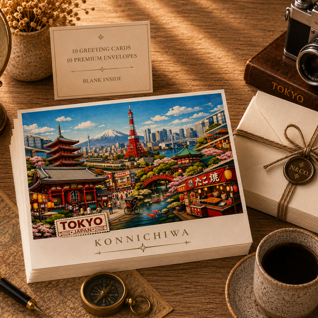 Tokyo Cityscape Greeting Card Set