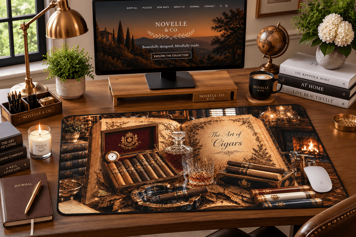 Art of Cigars Desk Mat by Novelle & Co