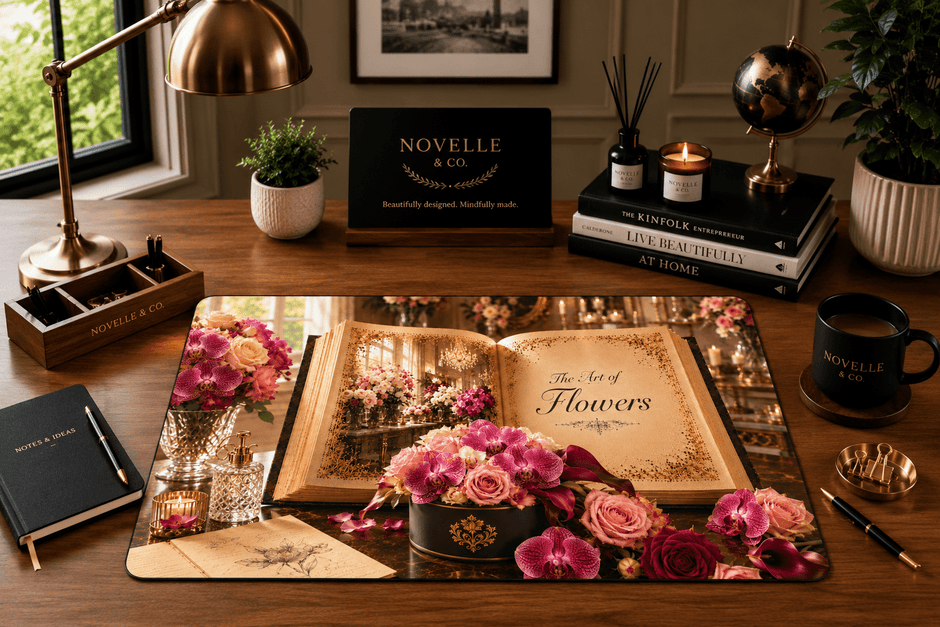 Art of Flowers Desk Mat by Novelle & Co