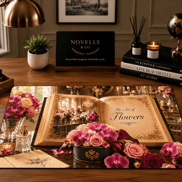 Art of Flowers Desk Mat by Novelle & Co