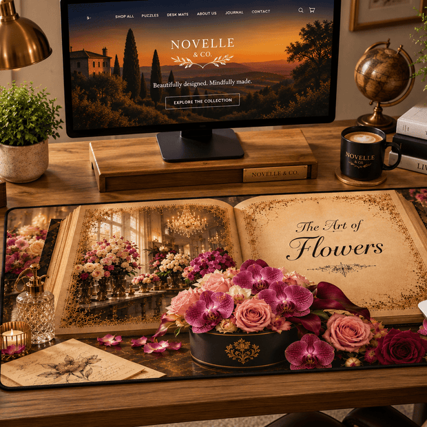 Art of Flowers Desk Mat by Novelle & Co