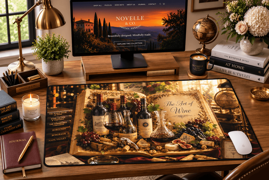 Art of Wine Desk Mat by Novelle & Co