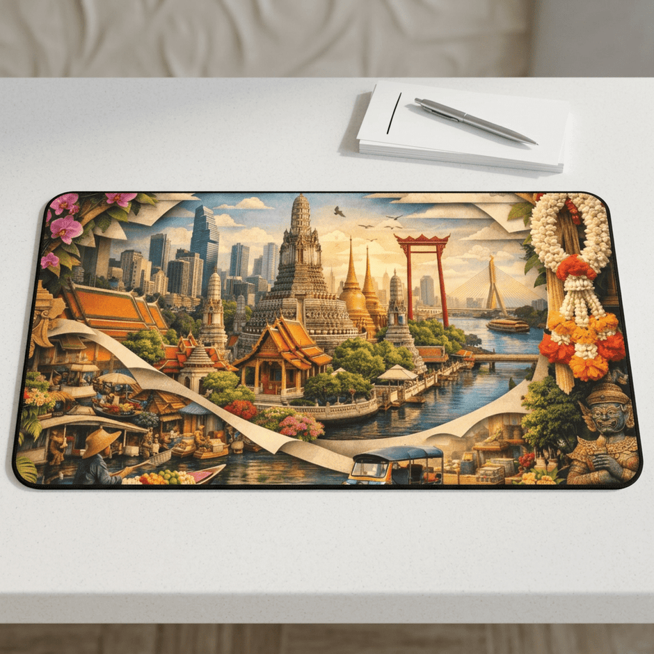 Bangkok Cityscape Desk Mat by Novelle & Co