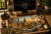 Bangkok Cityscape Desk Mat by Novelle & Co