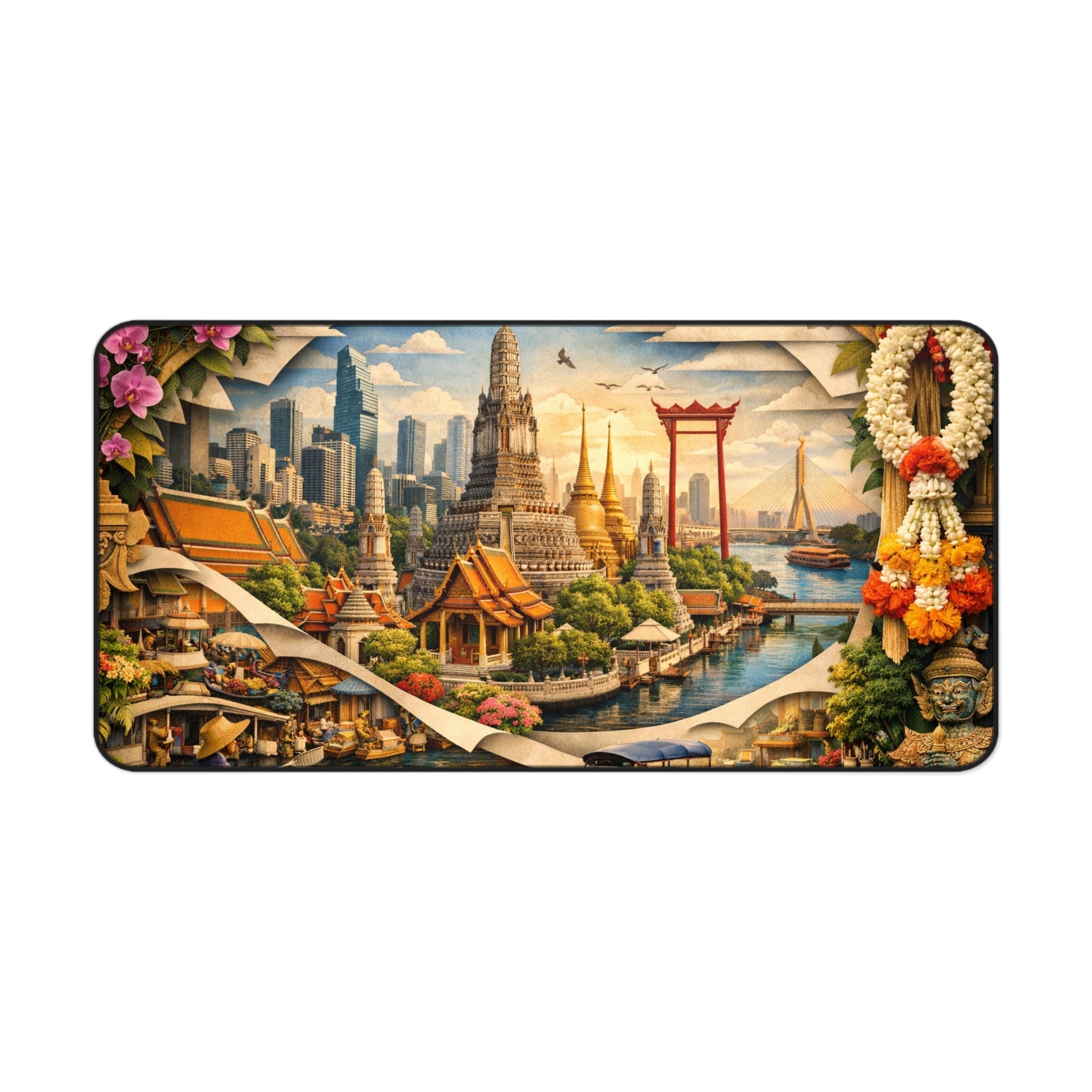 Bangkok Cityscape Desk Mat by Novelle & Co