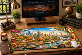 Bangkok Cityscape Desk Mat by Novelle & Co