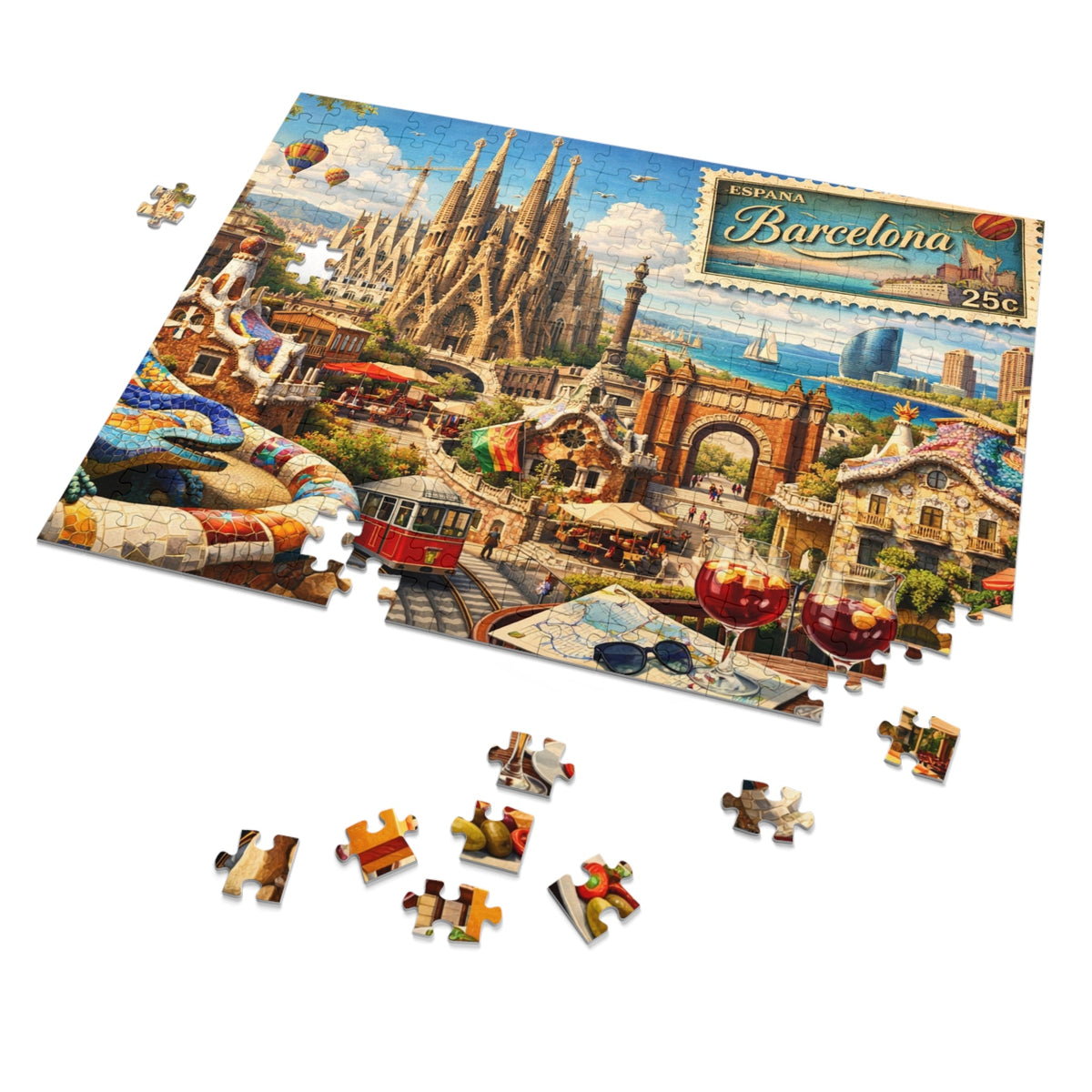 Barcelona Cityscape Puzzle by Novelle & Co