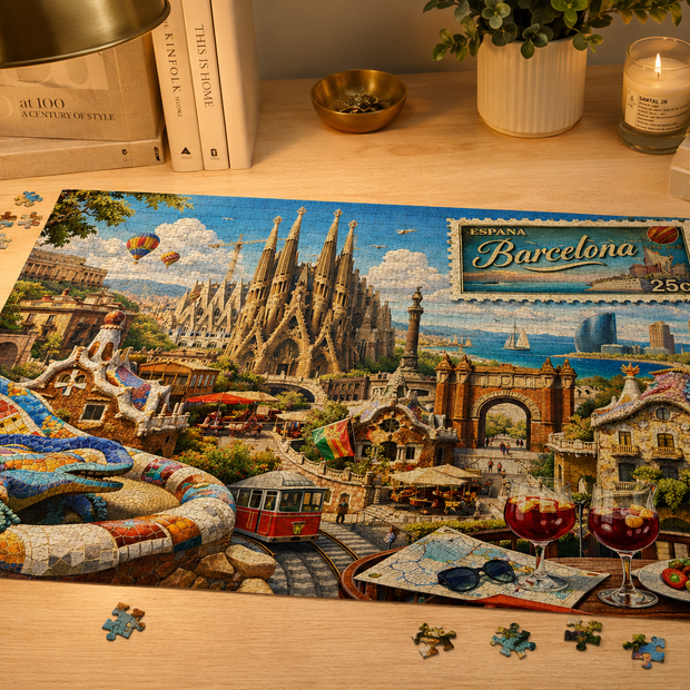 Barcelona Cityscape Puzzle by Novelle & Co