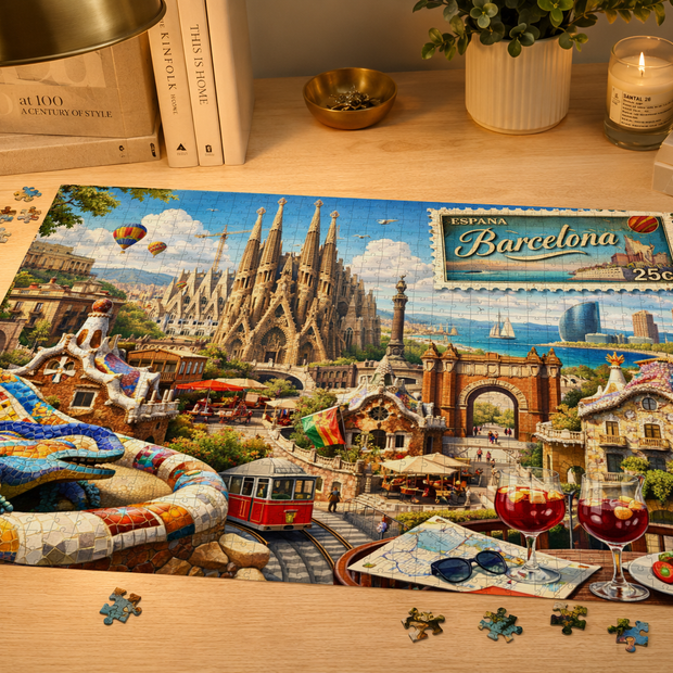 Barcelona Cityscape Puzzle by Novelle & Co