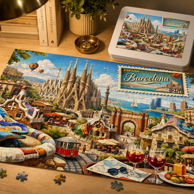 Barcelona Cityscape Puzzle by Novelle & Co