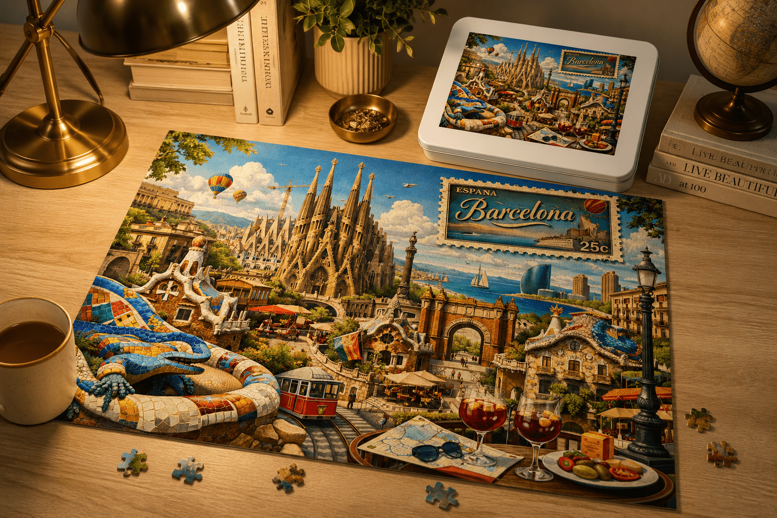 Barcelona Cityscape Puzzle by Novelle & Co