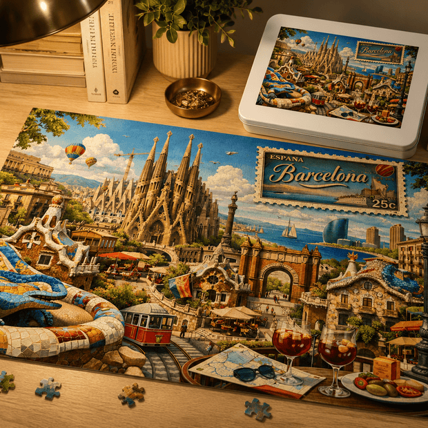 Barcelona Cityscape Puzzle by Novelle & Co