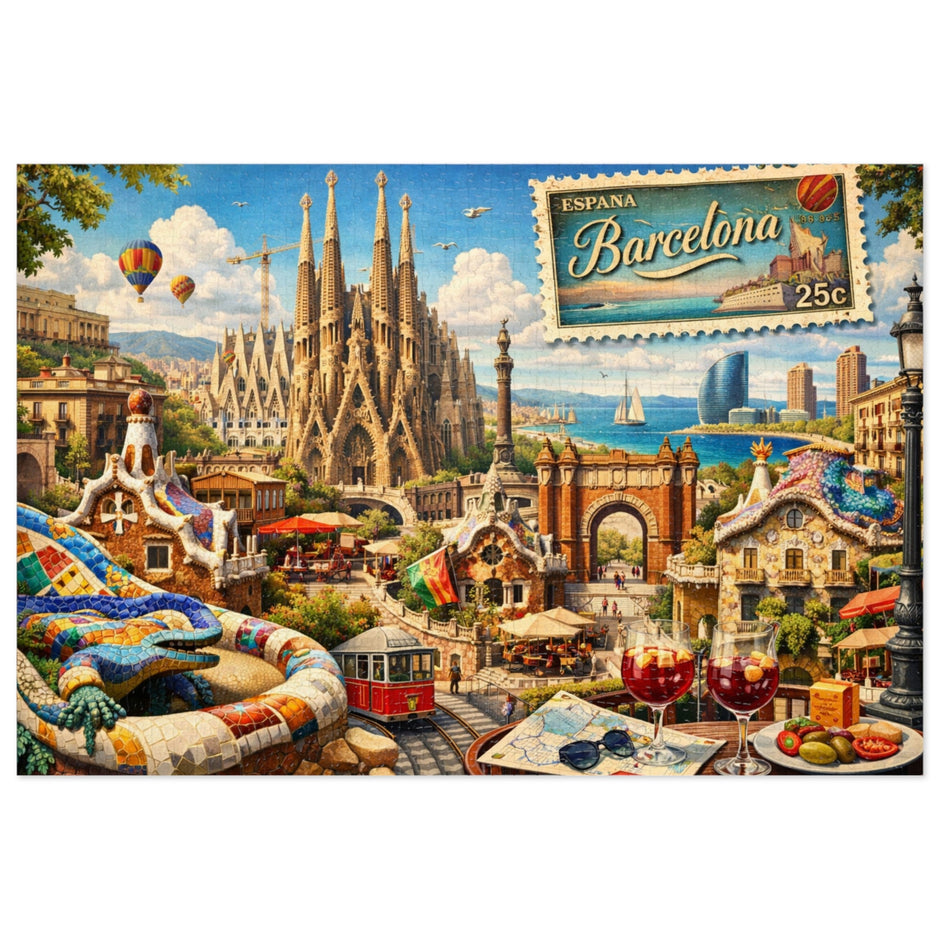 Barcelona Cityscape Puzzle by Novelle & Co
