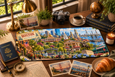 Boston Cityscape Desk Mat by Novelle & Co