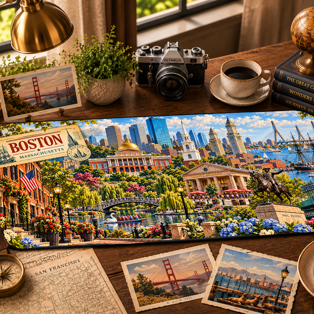 Boston Cityscape Desk Mat by Novelle & Co