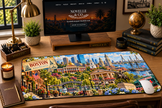 Boston Cityscape Desk Mat by Novelle & Co