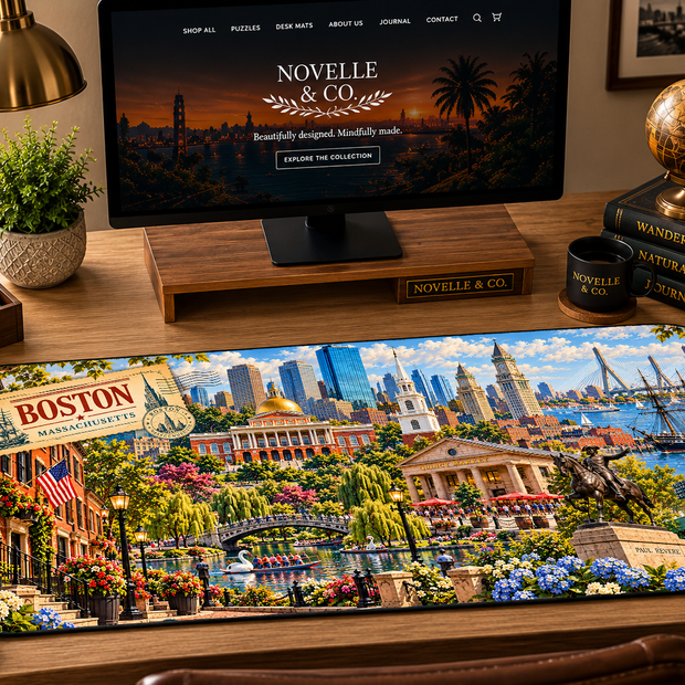 Boston Cityscape Desk Mat by Novelle & Co