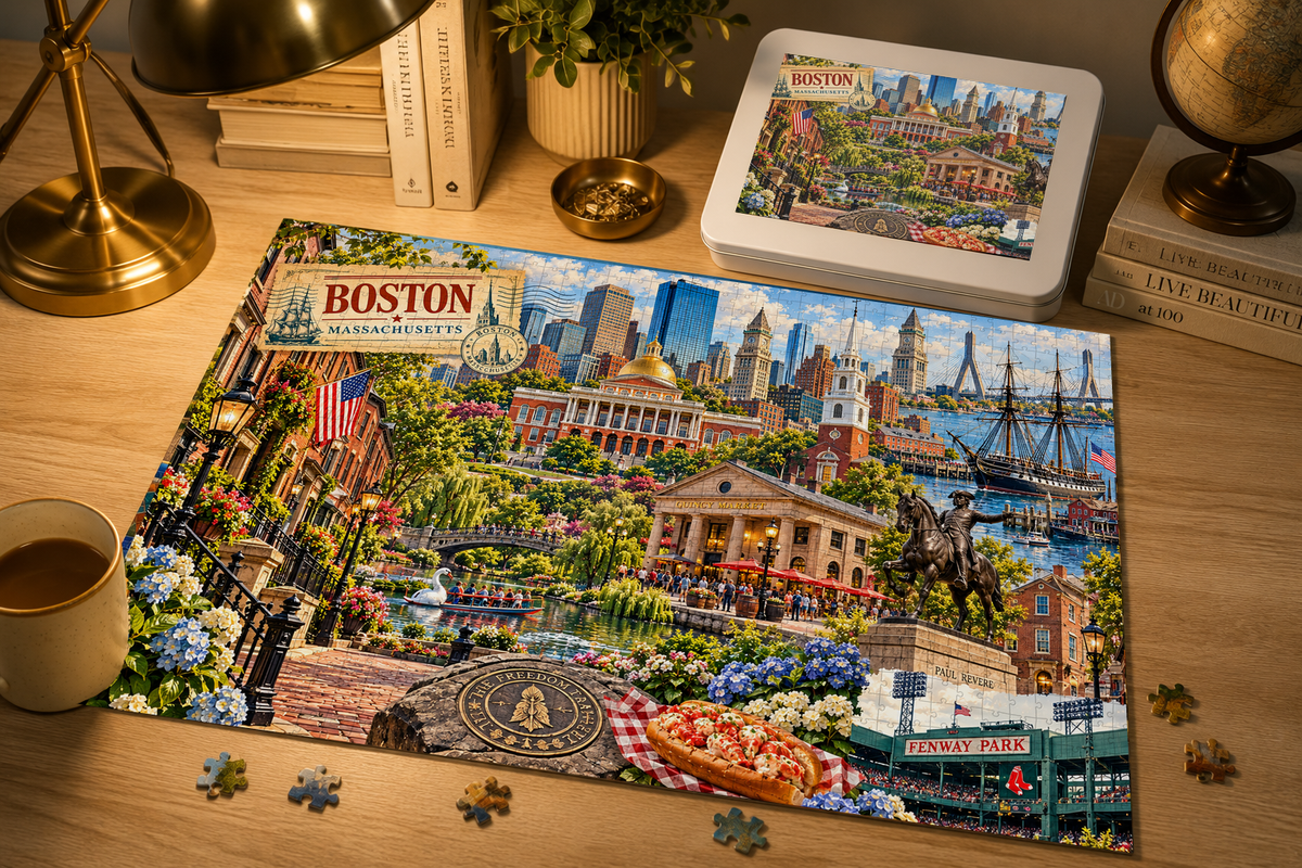 Boston Cityscape Puzzle by Novelle & Co