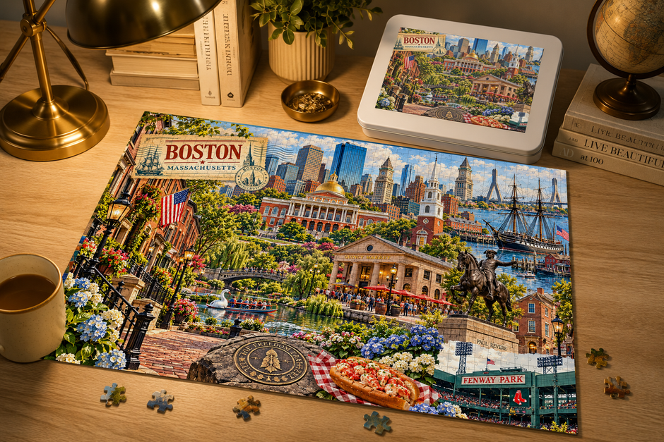 Boston Cityscape Puzzle by Novelle & Co