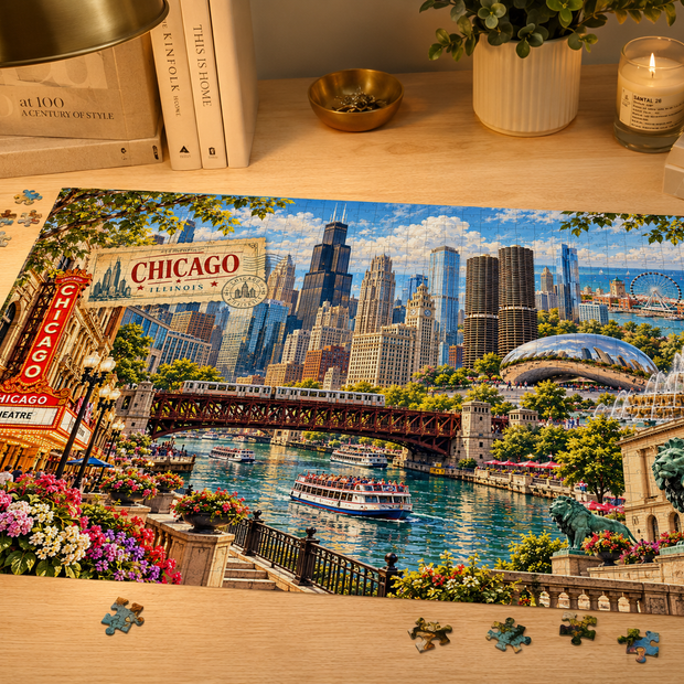 Chicago Cityscape Puzzle by Novelle & Co