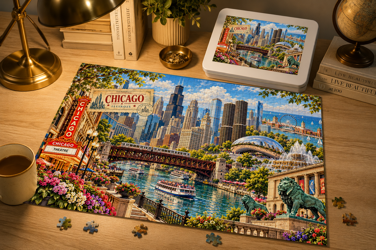 Chicago Cityscape Puzzle by Novelle & Co