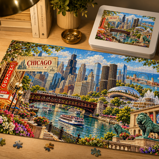 Chicago Cityscape Puzzle by Novelle & Co