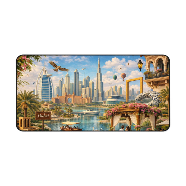 Dubai Cityscape Desk Mat by Novelle & Co