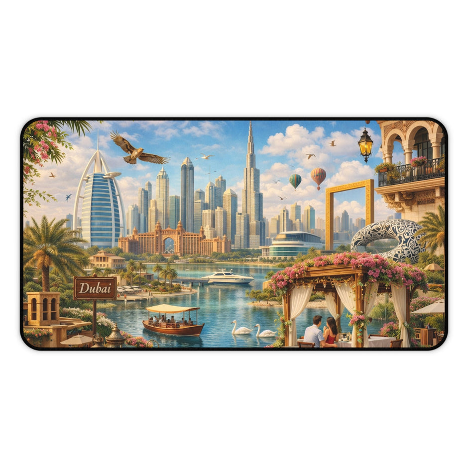 Dubai Cityscape Desk Mat by Novelle & Co