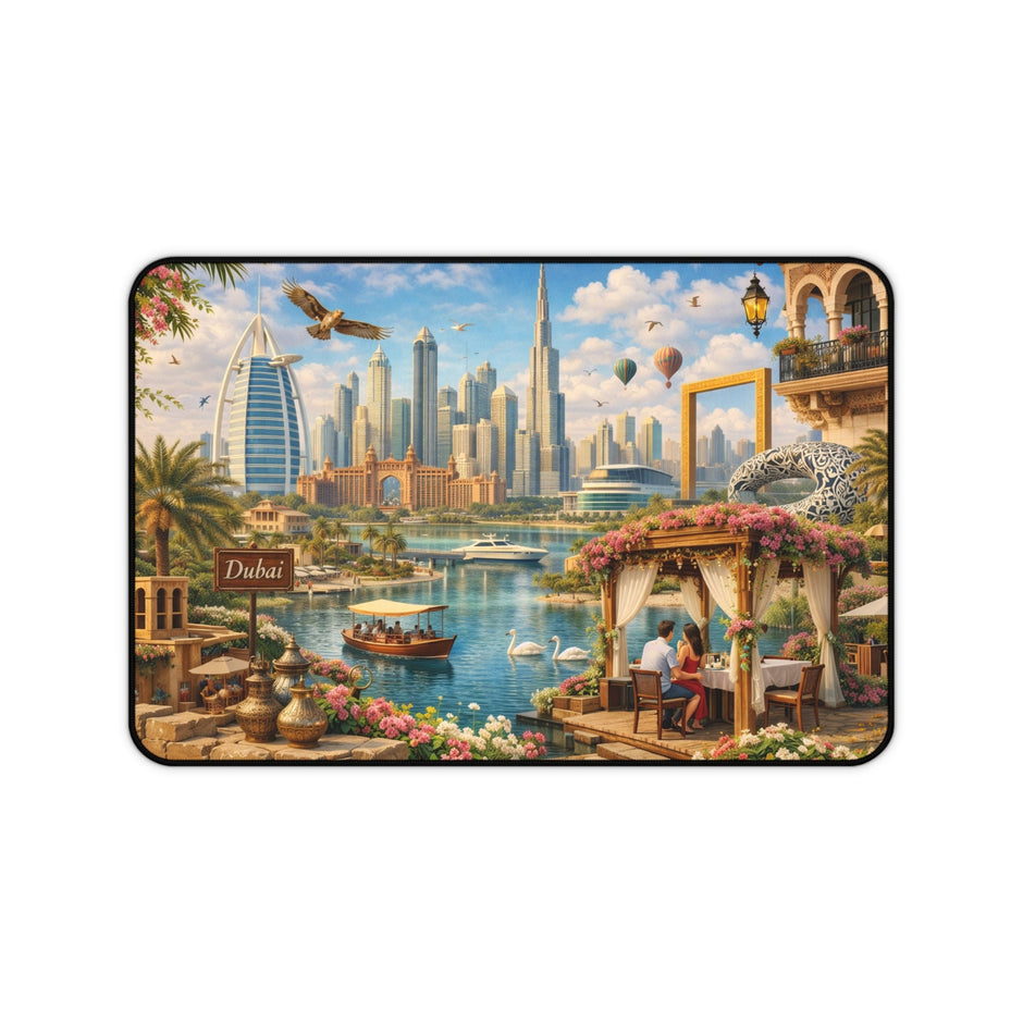 Dubai Cityscape Desk Mat by Novelle & Co