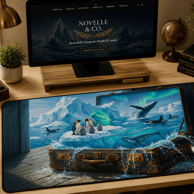 Frozen Realm of Antartica Desk Mat by Novelle & Co