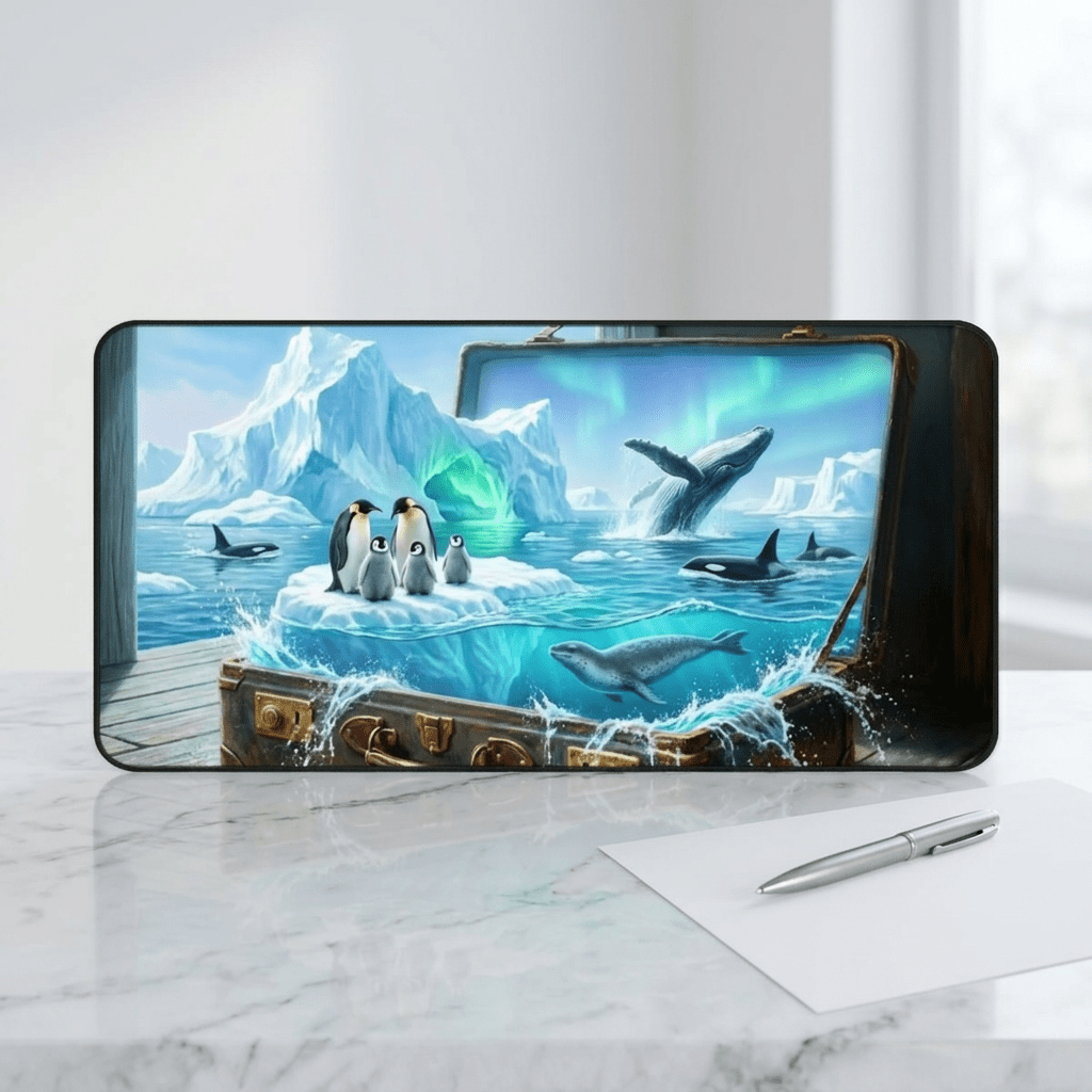 Frozen Realm of Antartica Desk Mat by Novelle & Co