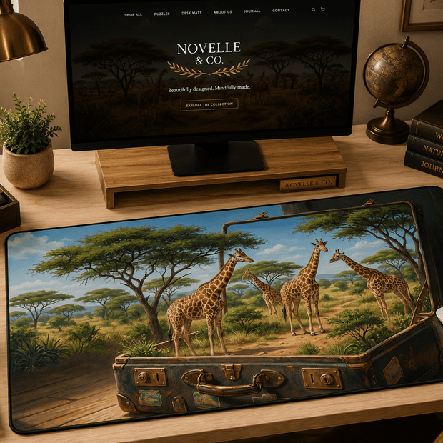 Golden Plains of Rwanda Desk Mat. by Novelle & Co